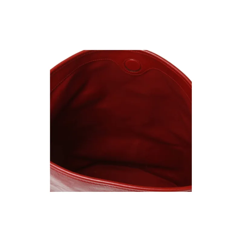 GUCCI Calfskin Hobo Bag Handbag Shoulder Bag Unisex Red-3