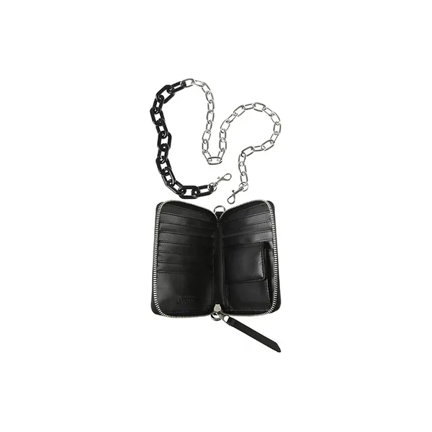 VERSACE JEANS COUTURE Cotton Clutches Card Holder Wallet Women's Black-4