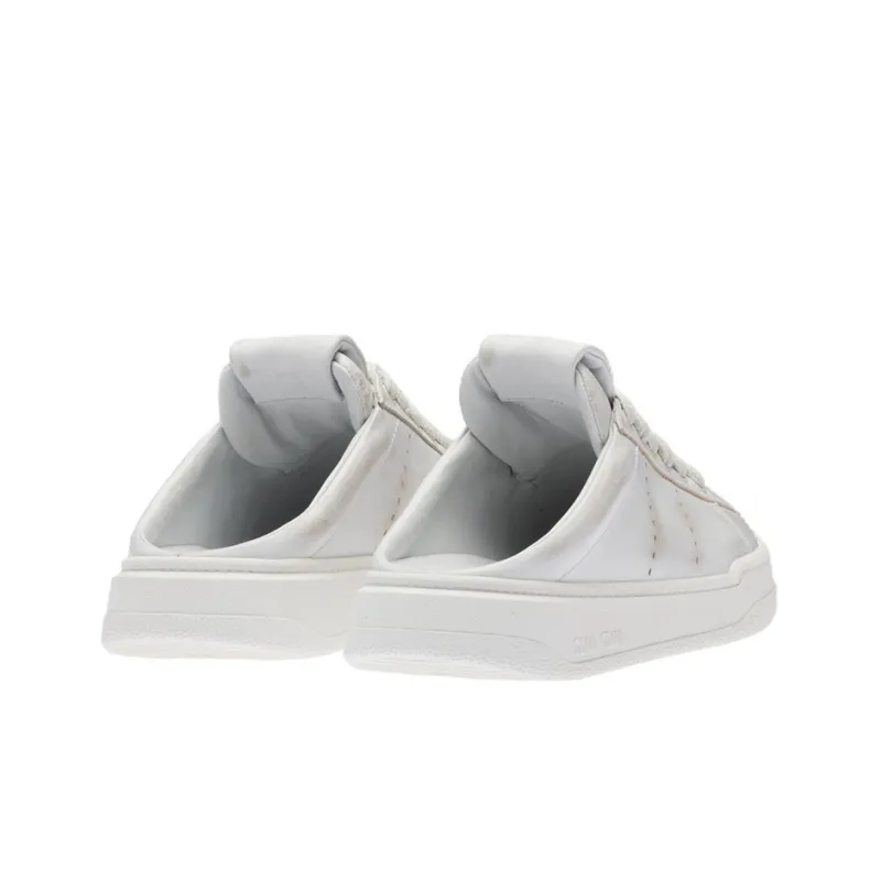 MIU MIU Abrasion Resistant Closed Toe Slippers Women's White-3