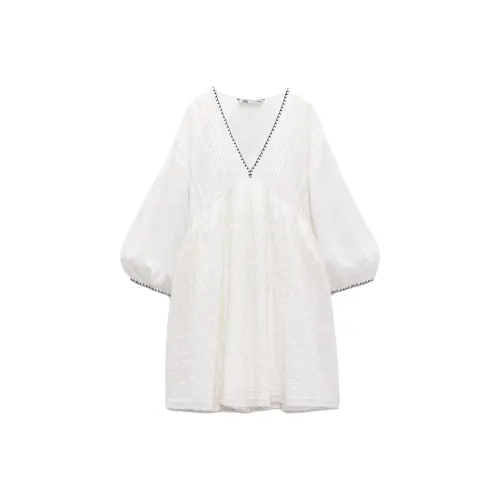 ZARA Long-Sleeved Dresses Women's Frosted White