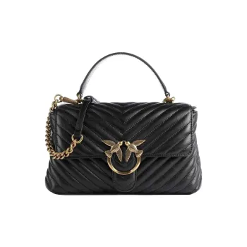 PINKO Leather Robin Bag Handbag Shoulder Bag Women's Black