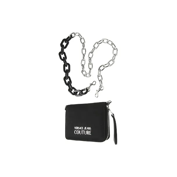 VERSACE JEANS COUTURE Cotton Clutches Card Holder Wallet Women's Black-2
