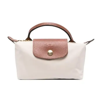 LONGCHAMP Le Pliage Recycled Canvas With Leather Trim Dumpling Bag Portable Clutches Women's Paper Color