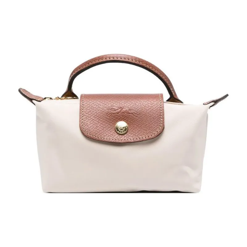 LONGCHAMP Le Pliage Recycled Canvas With Leather Trim Dumpling Bag Portable Clutches Women's Paper Color-0