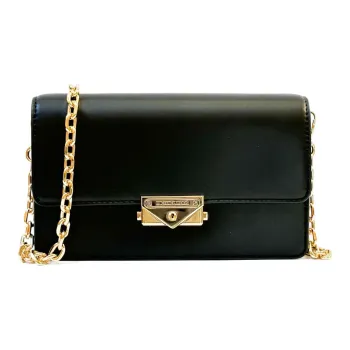 MICHAEL KORS Cece Leather Baguette Bag, Shoulder Bag, Crossbody Bag Medium Size Women's Black