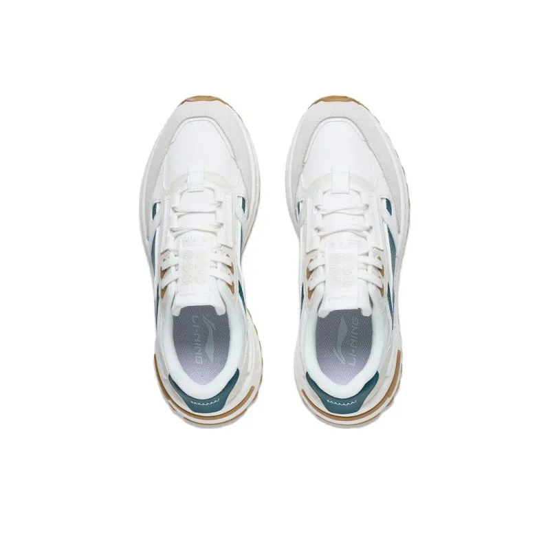 LiNing Wind Rider 2.0 Anti Slip Wear Resistant Low Top Sports Casual Shoes Men's White Green Brown-3