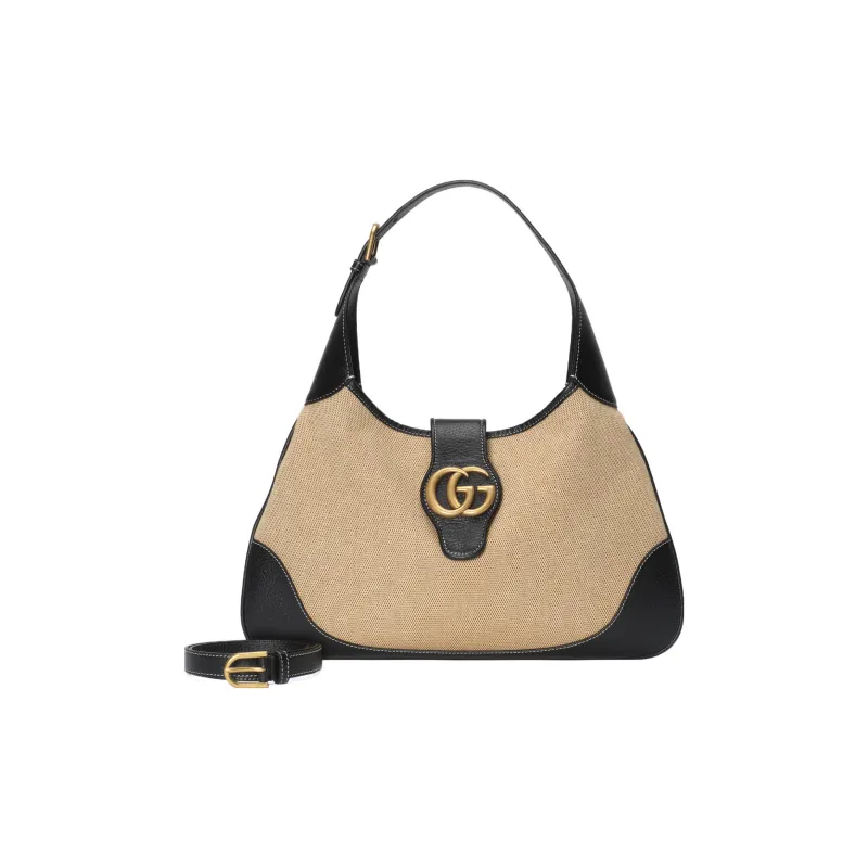 GUCCI Aphrodite Canvas With Leather Canvas Bag Handbag Shoulder Bag Medium Size Women's Beige/Black-1