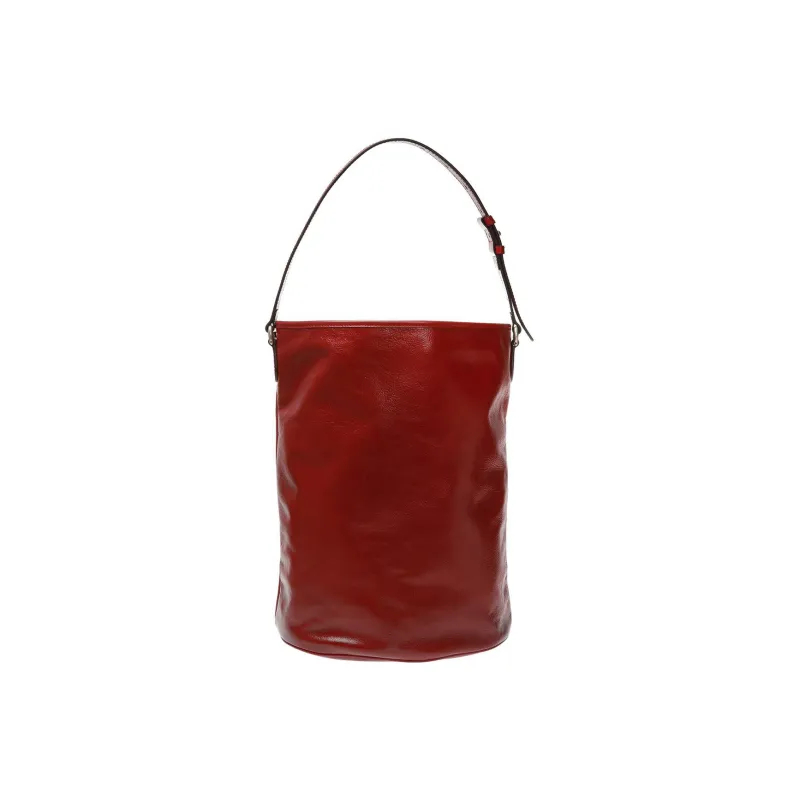GUCCI Calfskin Hobo Bag Handbag Shoulder Bag Unisex Red-2
