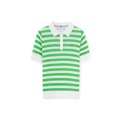 Tommy Hilfiger Polo Shirts Unisex Green/White Stripes