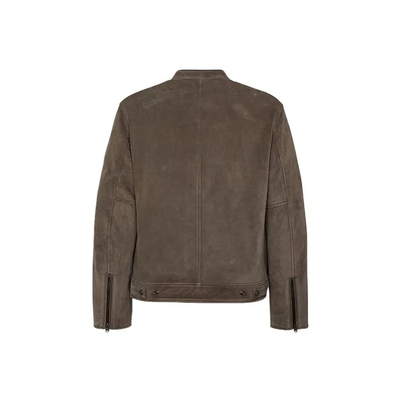 COACH Leather Jackets Men Brown-1