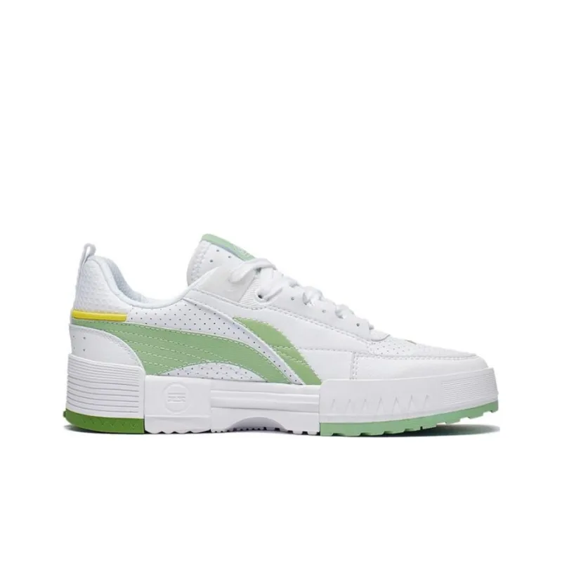 LiNing Li Cheng Lining Is Anti Slip Wear Resistant Low Top Sports Casual Shoes Women's White Green-1