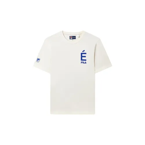 Études X FILA T-Shirts Men Water Milk White