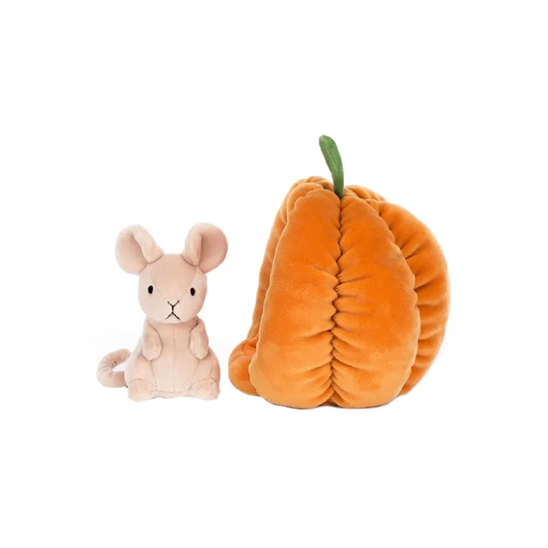 JELLYCAT Forest Animal Collection Pumpkin Mouse Dolls Plush Doll 18CM High-4