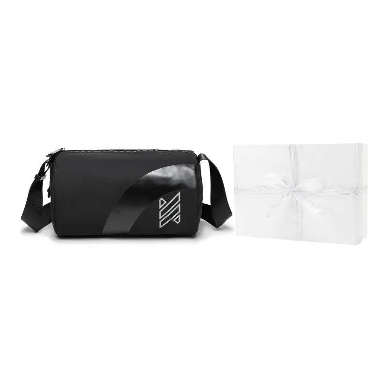 NOMK Oxford Techwear Sling Bag Cylinder Bag Backpack Shoulder Bag Crossbody Bag Medium Size Unisex Black-8