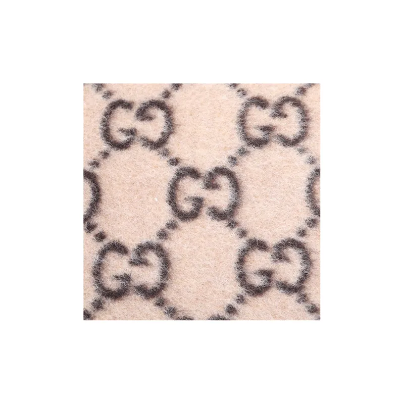 GUCCI Wool Patchwork Leather Clutch Unisex Beige/Black-7