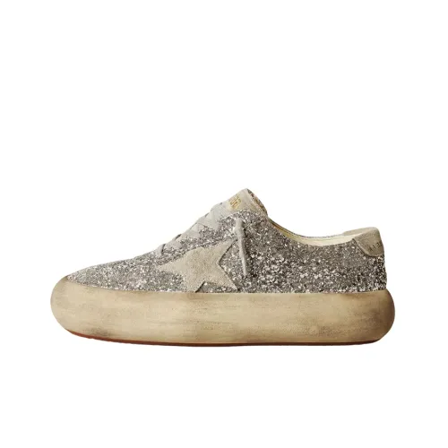 Golden Goose Space-Star Skateboard Shoes Women's Low-Top Silver