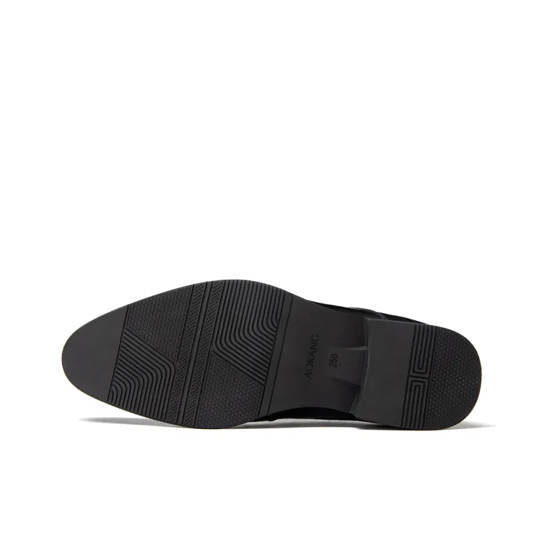 AOKANG Dress Shoes Men Low Top Black-4