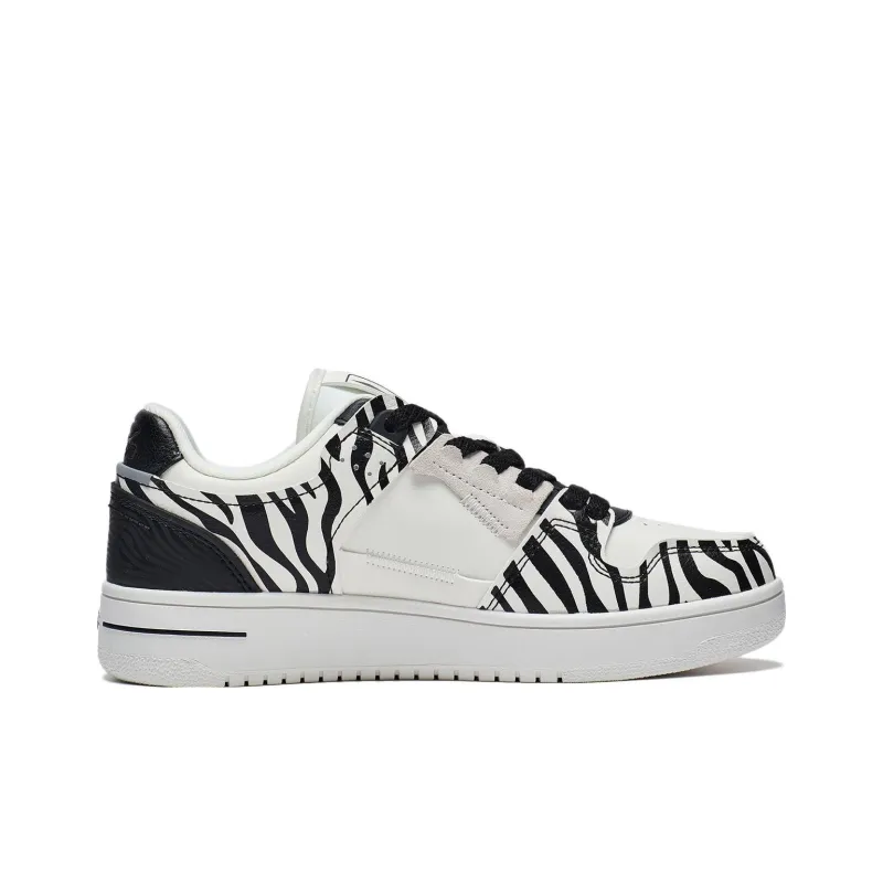 LiNing Tianji Slip Resistant Cushioning Abrasion Resistant Low Top Skateboard Shoes Women's White Black-1