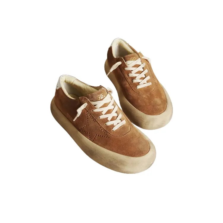 Golden Goose Space Star Skateboard Shoes Women's Low Top Brown-1