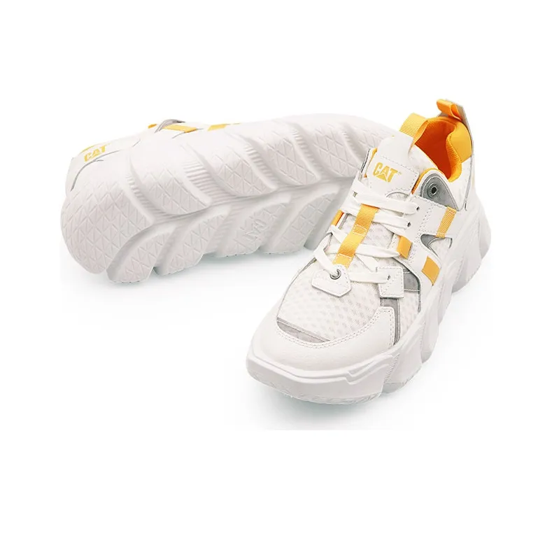 CAT Imposter Mesh Low Top Sports Casual Shoes Unisex White Yellow-2