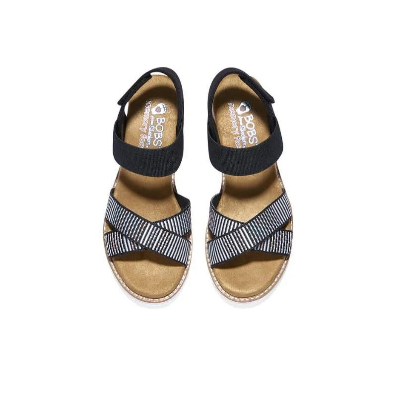 Skechers Desert Kiss Cross Strap Casual Sandal 'Brown Black' Women's-3