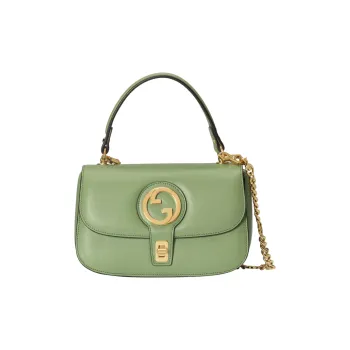 GUCCI Blondie Leather Shoulder Bag Crossbody Bag Handbag Small Size Women's Green