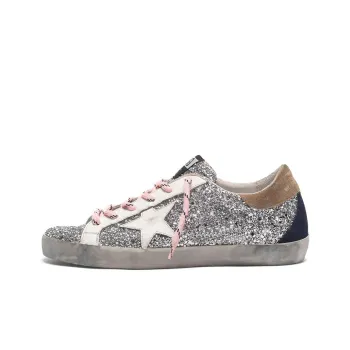 Golden Goose Super Star Stylish Skateboarding Shoes Women's Silver Vintage Version