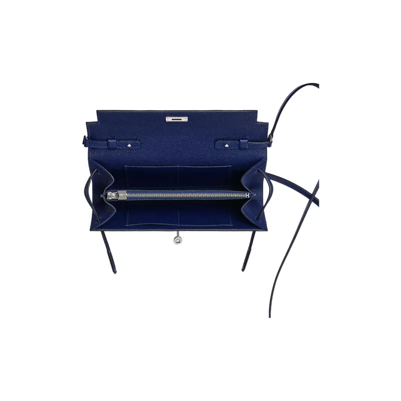 HERMES Kelly To Go Epsom Leather Shoulder Bag Crossbody Bag Women's 73 Bleu Saphir Sapphire Blue-1