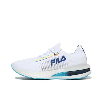 FILA Anti-Slip Wear-Resistant Low-Top Casual Running Shoes Unisex White Blue Korean Style