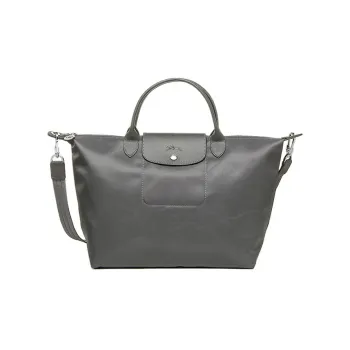 LONGCHAMP Fabric Crossbody Handbags Medium Size Women's Gray