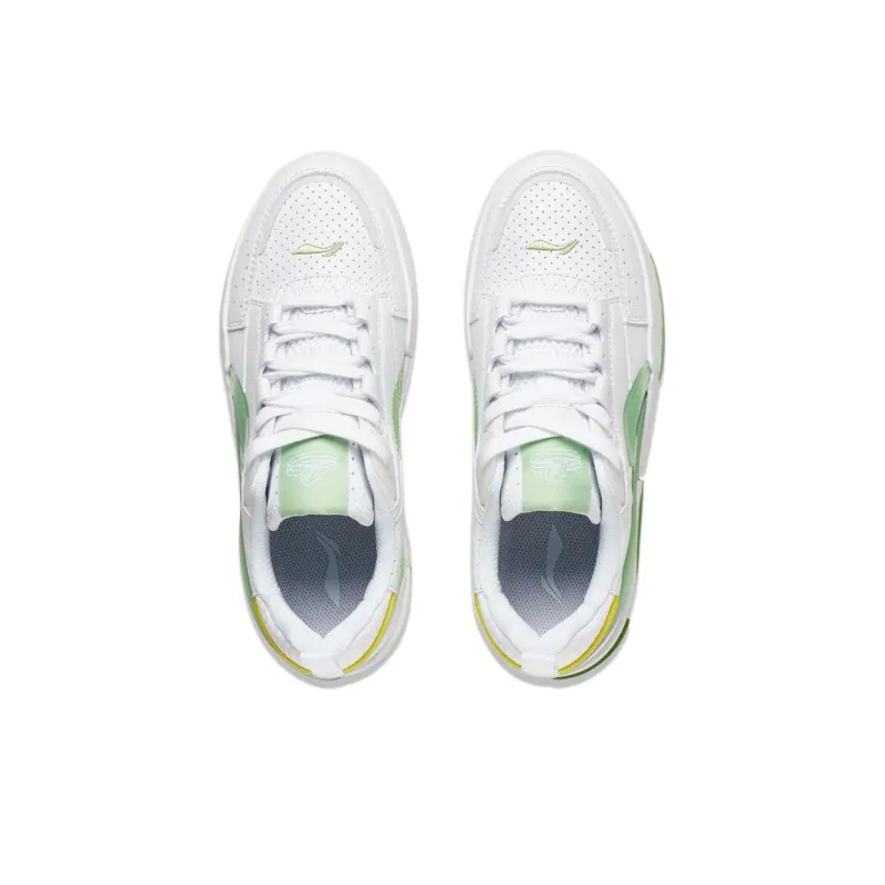 LiNing Li Cheng Lining Is Anti Slip Wear Resistant Low Top Sports Casual Shoes Women's White Green-3