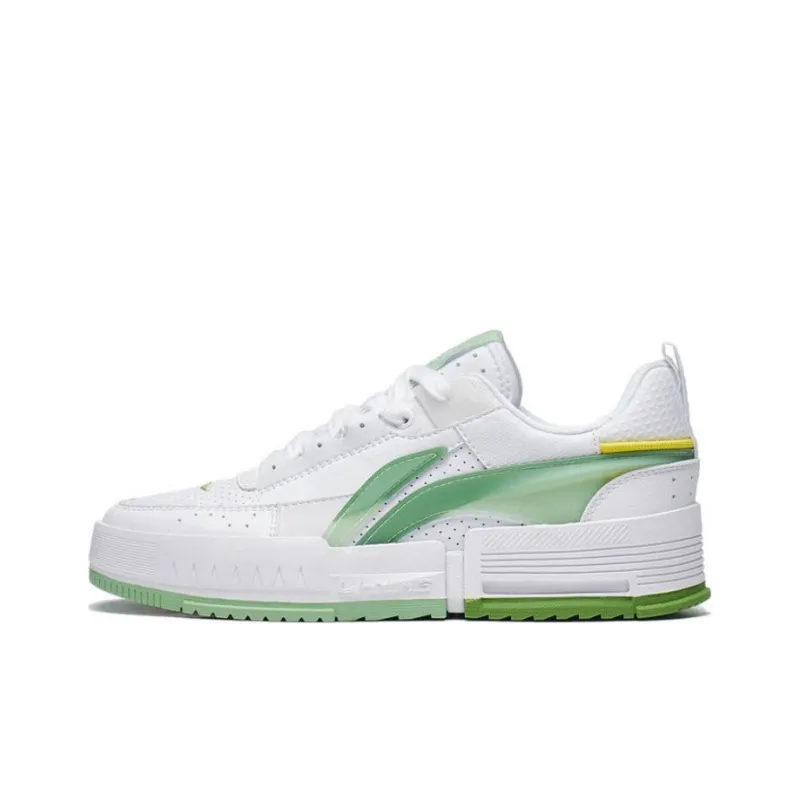 LiNing Li Cheng Lining Is Anti Slip Wear Resistant Low Top Sports Casual Shoes Women's White Green-0