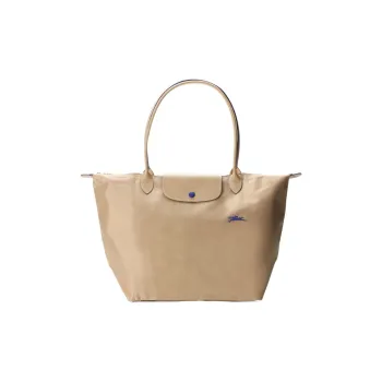 LONGCHAMP Le Pliage Nylon With Cow Leather Trim Dumpling Bag Handbag Shoulder Bag Large Size Women's Khaki