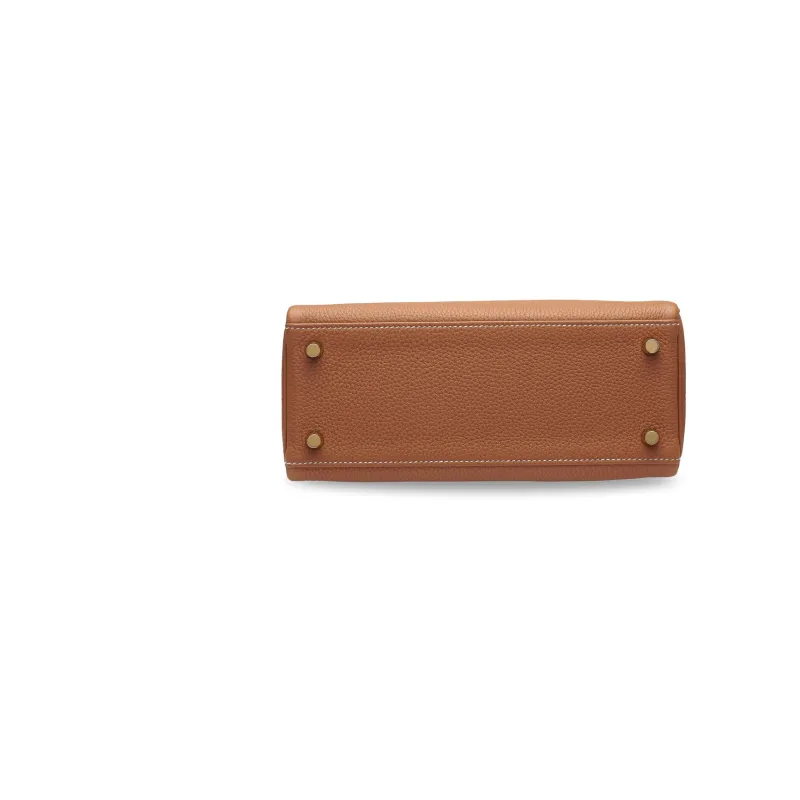 HERMES Kelly Togo Calfskin Kelly Bag Handbag Women's 37 Gold-3