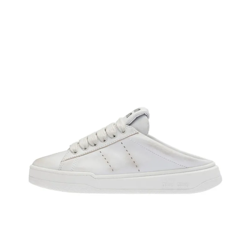 MIU MIU Abrasion Resistant Closed Toe Slippers Women's White-0