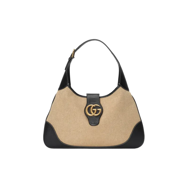 GUCCI Aphrodite Canvas With Leather Canvas Bag Handbag Shoulder Bag Medium Size Women's Beige/Black-0