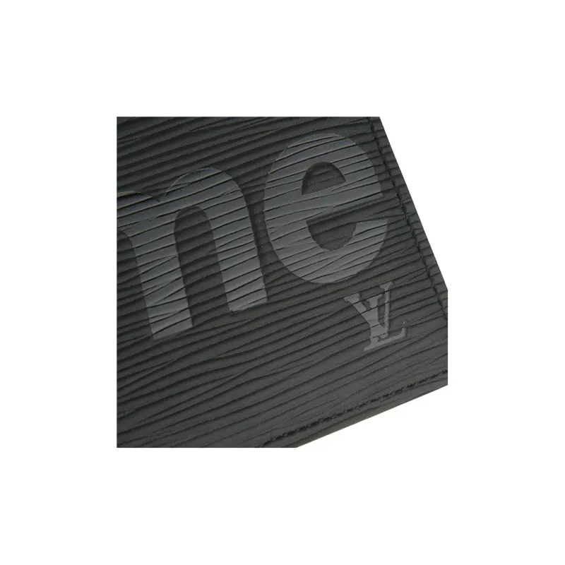 LOUIS VUITTON Supreme Collaboration Epi Leather Card Holder, Wallet Men's Black-5
