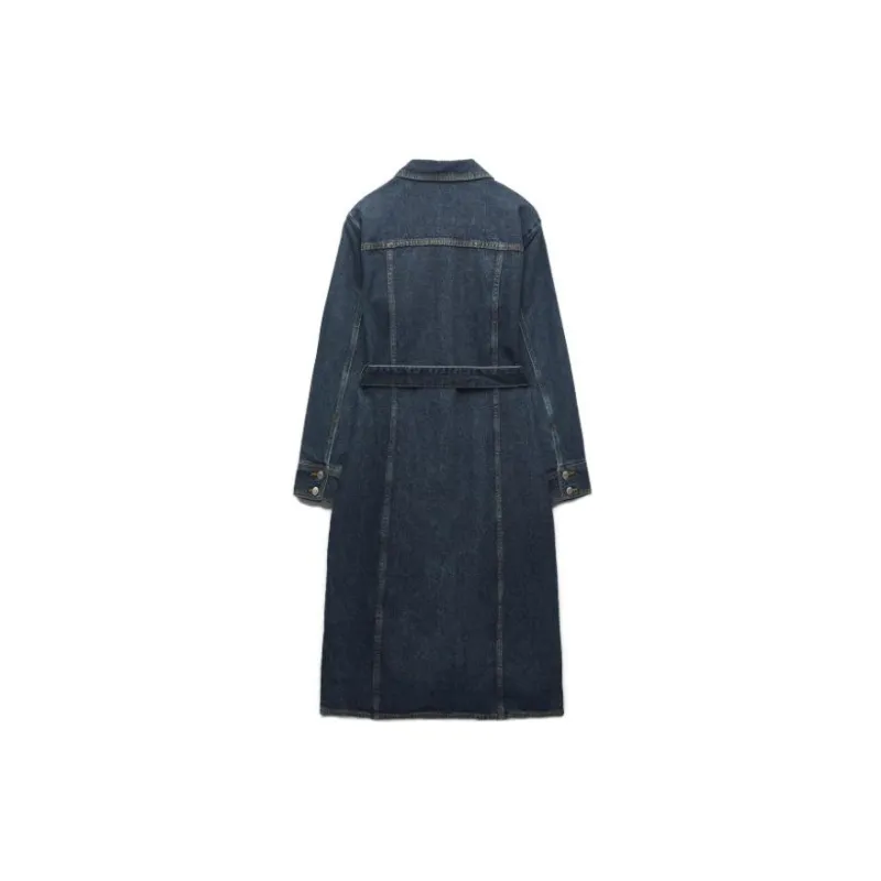 ZARA Long-Sleeved Dresses Women's Blue-1