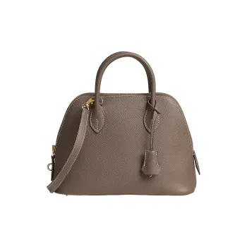 HERMES Bolide Epsom Calfskin Bowling Bag, Shoulder Bag, Crossbody Bag, Handbag Unisex 18 Etoupe Elephant Gray
