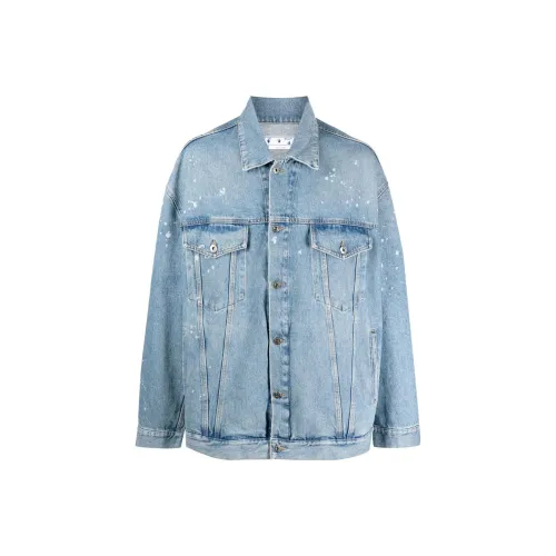 OFF-WHITE Denim Jackets Men Light Blue