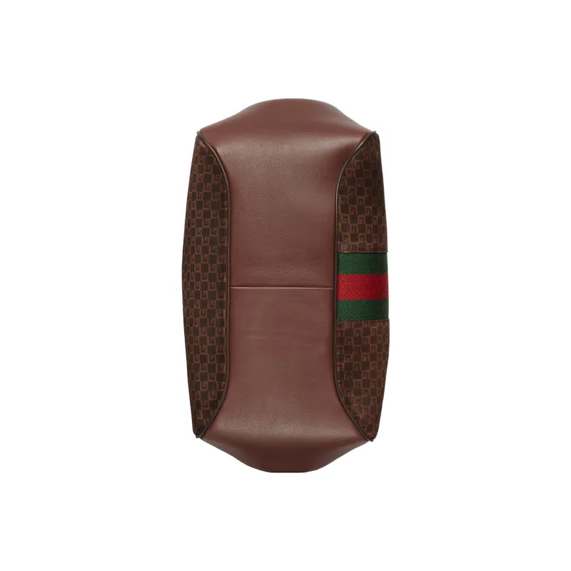 GUCCI Suede Handbag Small Size Women's Green/Red-5