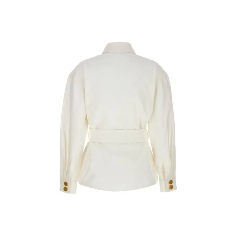 BALMAIN Logo plaque Denim Shirt Jacket-1