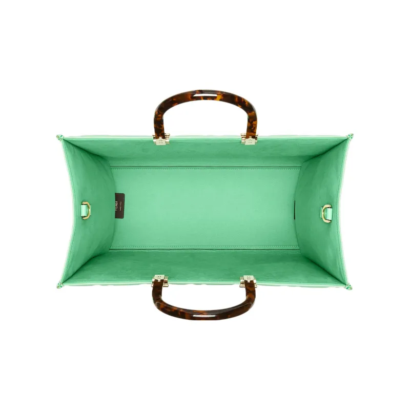 FENDI Sunshine Calfskin Tote Bag, Shopping Bag, Shoulder Bag, Crossbody Bag, Handbag Medium Size Women's Green-3