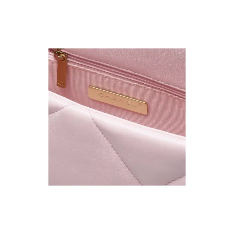 CHANEL 19Bag Sheepskin Handbag, Shoulder Bag, Crossbody Bag Women's Pink-2