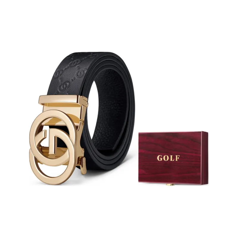 GOLF Cow Leather Automatic Buckle Belt Men's Multicolor Width  3.5cm-1