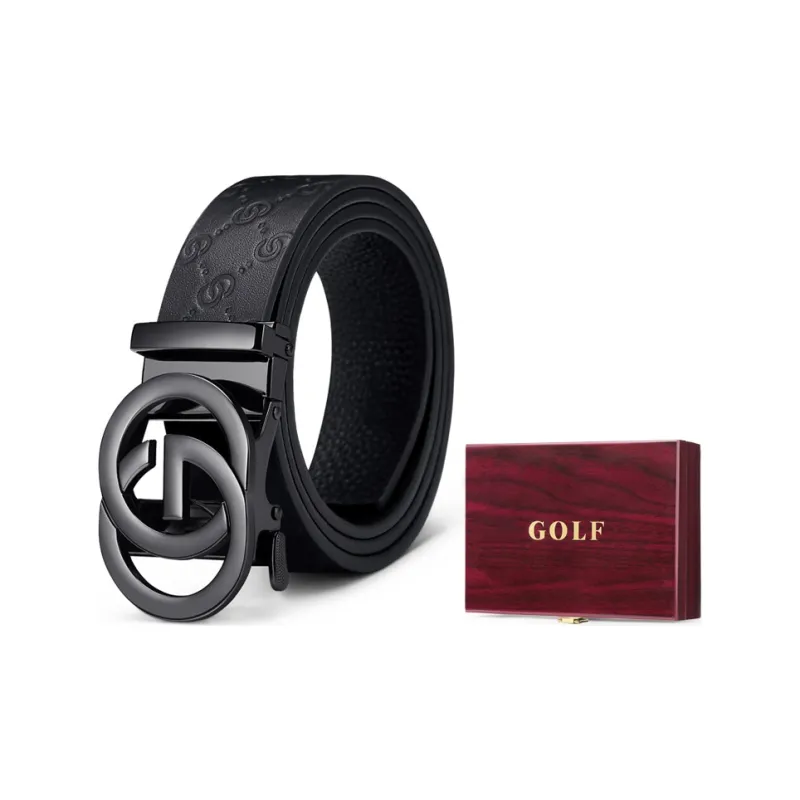 GOLF Cow Leather Automatic Buckle Belt Men's Multicolor Width  3.5cm-7