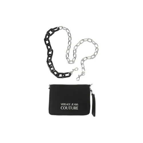 VERSACE JEANS COUTURE Cotton Clutches Card Holder Wallet Women's Black