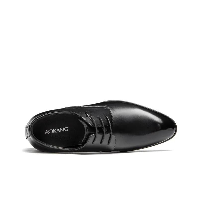 AOKANG Dress Shoes Men Low Top Black-2