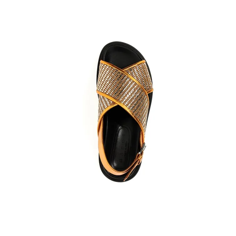 MARNI Fussbett One Strap Sandals Women's Orange-3