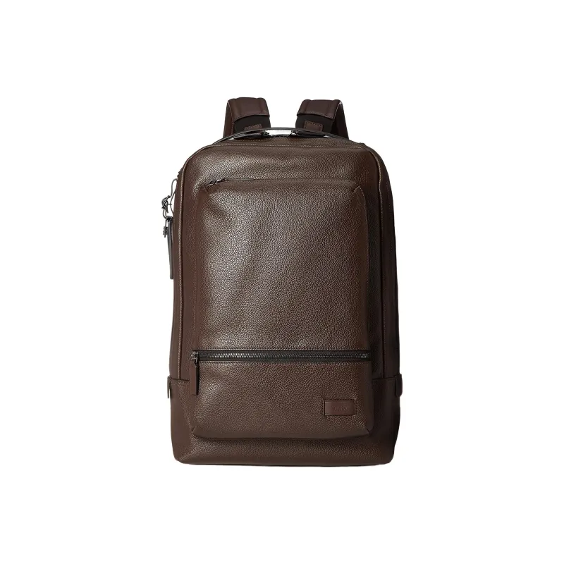 TUMI Leather Backpack Regular Men's Brown-0